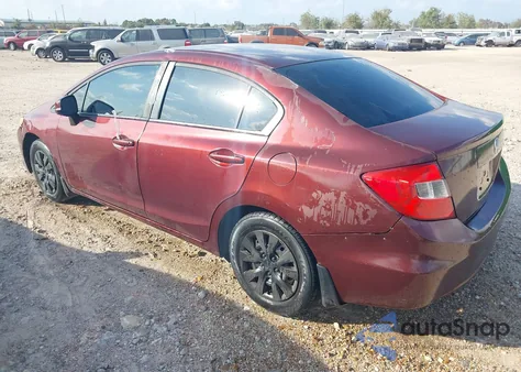 2012 Honda Civic Lx z USA, uszkodzony, nr VIN 2HGFB2F52CH544973